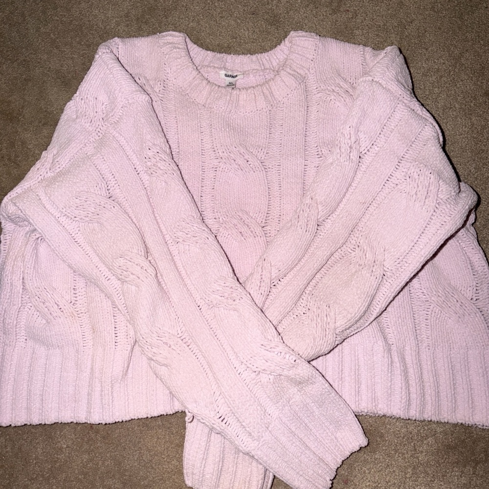 Garage Light Pink Cable Knit Sweater